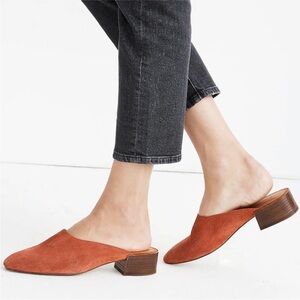 Madewell Alicia Mule in Corduroy Suede Rust Orange, 8